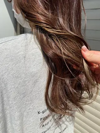 セミロング カラー お任せヘア☘️☘️ 及川渚のヘアスタイル