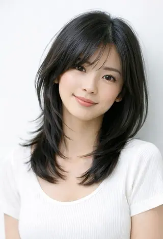 ミディアム カラー 池袋レイヤーカット/ 顔まわりtaigaのヘアスタイル