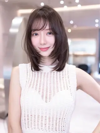 ミディアム カラー 渋谷/レイヤーボブ・ 韓国ボブ特化/楓のヘアスタイル