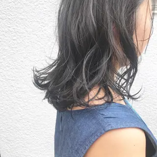 ミディアム カラー ブリーチなしで透明感 艶カラー【Ryo】のヘアスタイル