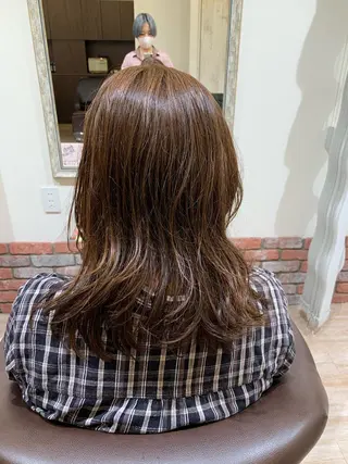 セミロング カラー パーマ 髪質改善&Spa fee南越谷2号店所属・髪質改善/南越谷/ 山岸彩夏のヘアスタイル