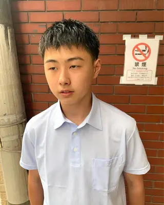 メンズ スパイキーパーマ 柏NO1 藤本葉のヘアスタイル