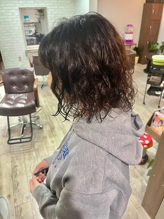 ミディアム パーマ 藤田 陽斗のヘアスタイル