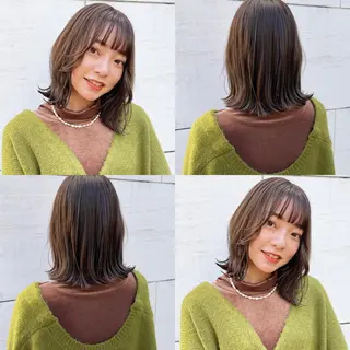 ミディアム カラー ボブヘアカット Rikapi❤️のヘアスタイル