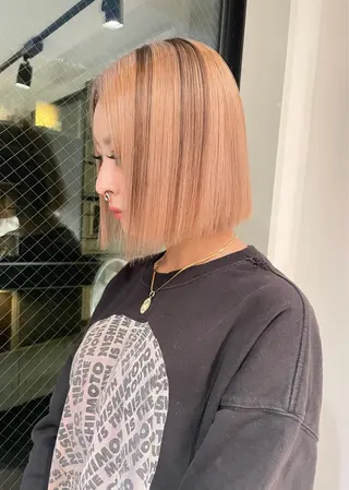 ミディアム GO TODAY SHAiRE SALON 原宿本店所属・REINA/ブリーチ /ハイトーン/原宿のヘアスタイル