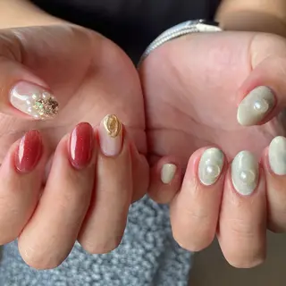 ネイル amuse 手書きニュアンスのネイルデザイン