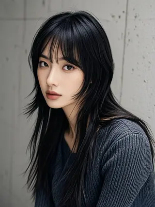 ロング ウルフカット 811 大阪梅田 ウルフのヘアスタイル