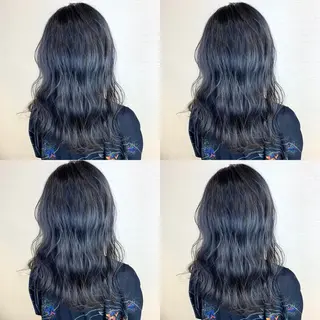 セミロング カラー 韓国レイヤーカット/ ダブルカラーのヘアスタイル