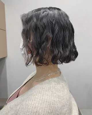 カラー パーマ ボブパーマコテ巻き風 パーマNo1深江秀平のヘアスタイル