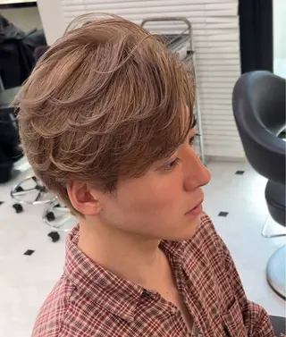 カラー メンズ メンズ特化/上野 暖色カラー ダイチのヘアスタイル