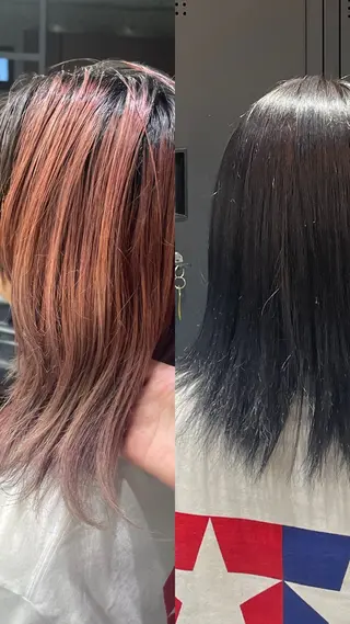 カラー 暖色/ハイトーン/ カラー/HBLのヘアスタイル
