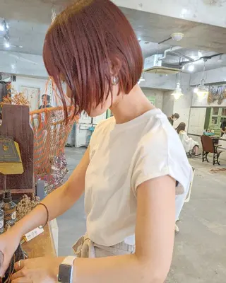 ショート カラー ヘアアレンジ 南堀江 möwen ( メーヴェ )所属・mowen RUIのヘアスタイル