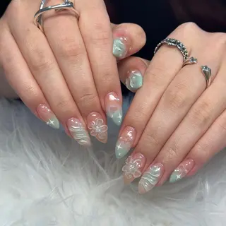 ネイル hami🎀うかん 🎀チップ長さ出しのネイルデザイン