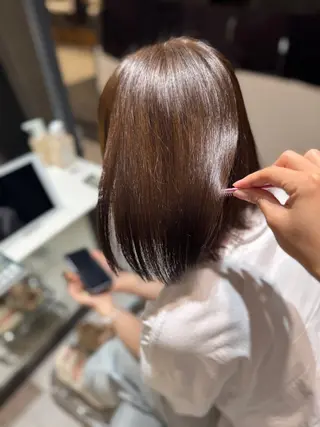 ミディアム カラー はるか/ヘアアレンジ ブリーチなしカラー♡のヘアスタイル
