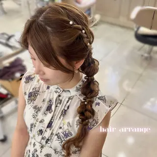 ヘアアレンジ 韓国レイヤー 暖色カラー/さくらのヘアスタイル