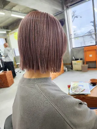 ミディアム カラー ブリーチ、デザイン  カラー福士直矢のヘアスタイル