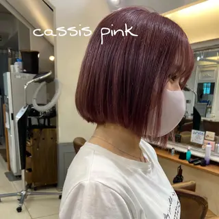 ショート カラー ボブ ブリーチ/miinaのヘアスタイル