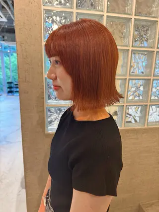 ミディアム カラー ボブウルフ／ボブ Satsuki【名駅のヘアスタイル