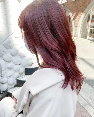 セミロング カラー 樫原裕二/レイヤー カット/透明感カラーのヘアスタイル