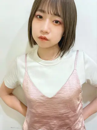 ショート パーマ 結べるレイヤーボブ くびれLady表参道のヘアスタイル