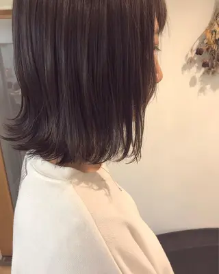 ミディアム カラー Click所属・クニモトハルナ ボブ/柔らかカラーのヘアスタイル