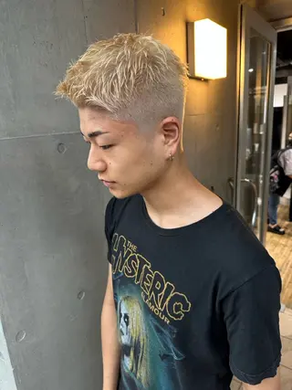 カラー メンズ ブリーチ✨ハイライト メンズヘア/アヤノのヘアスタイル