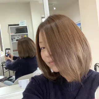 ミディアム カラー 再現性ショートボブ 木又克美のヘアスタイル