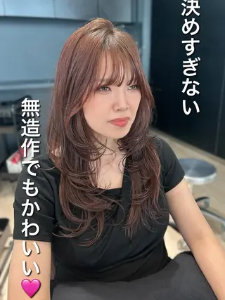 セミロング カラー 🎀大竹美侑／顔まわ りカット／レイヤーのヘアスタイル