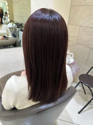 セミロング カラー ヘアアレンジ タイトボブ個性派カラ ーAKANEのヘアスタイル