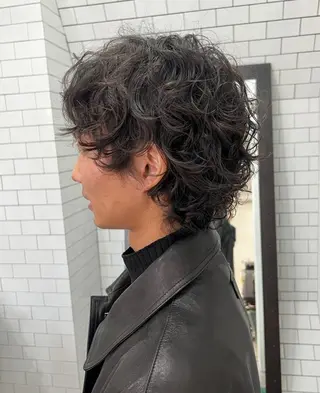 ショート パーマ メンズ legare メンズ カット　山本　真之介のヘアスタイル