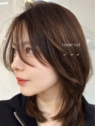 ミディアム カラー Pocket仙台 💚モエリのヘアスタイル