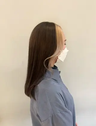 セミロング 【韓国艶カラー🎀】 添田 菜摘のヘアスタイル