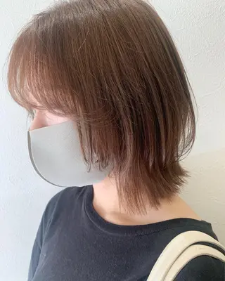 ミディアム カラー hub hair レイヤー/透明感のヘアスタイル