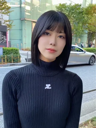 ミディアム 銀座/韓国レイヤー/ 艶カラー🍓原田侑依のヘアスタイル