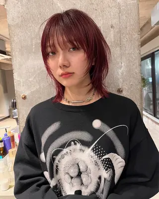 ミディアム レイヤーパーマ 竹之内竜矢のヘアスタイル