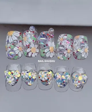 ネイル 3dパーツ/流行り 👧shushu❤️のネイルデザイン