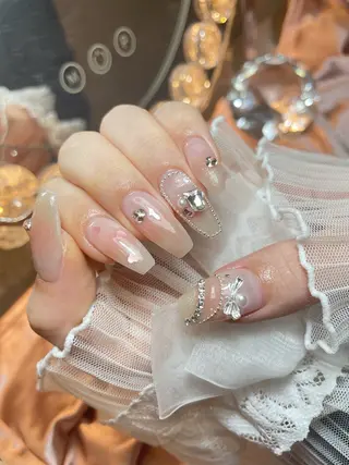 ネイル 23時まで❤︎韓国、 ワンホンネイルのネイルデザイン