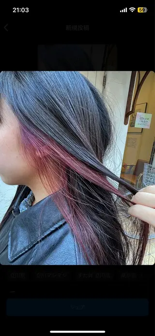 ロング カラー CRESCENDO 山本樹カットカラーのヘアスタイル