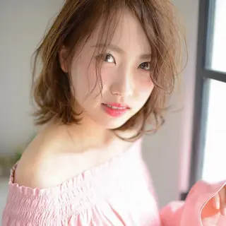 ミディアム カラー パーマ 髪質改善、エクステ 山口卓哉のヘアスタイル