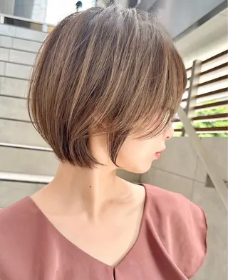 ショート レイヤー/顔まわり 縮毛矯正/月城宏清のヘアスタイル