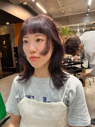 ミディアム カラー haco＋所属・圧倒的デザイン力 店長🎨RENAのヘアスタイル