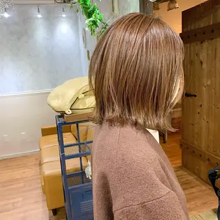 ミディアム カラー 🌱小顔魅せカット 透明感カラー/泉綺のヘアスタイル