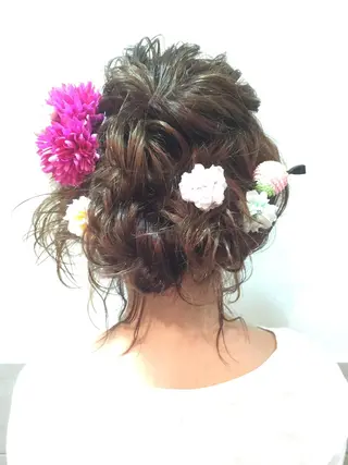 セミロング カラー パーマ ヘアアレンジ 可愛いを作る神 ナオヒロのヘアスタイル