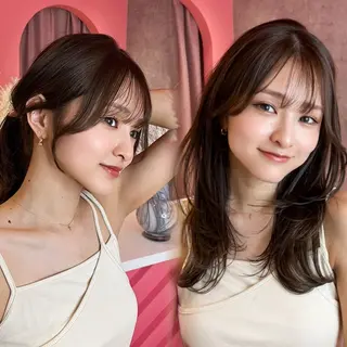 ミディアム カラー 山崎/ボブ縮毛矯正 レイヤー髪質改善のヘアスタイル