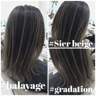 ミディアム カラー 山崎俊輔/髪質改善 /バレイヤージュのヘアスタイル