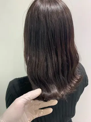 セミロング カラー パーマ ヘアアレンジ ネイル マツエク・マツパ 韓国風ベージュ🤎 赤みなし🌿横浜🤎のヘアスタイル