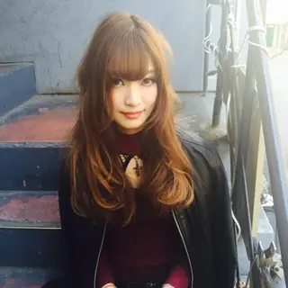 ロング カラー 西村あきや トレンド韓国ヘアのヘアスタイル