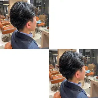 パーマ メンズ 青沼夏未/オリーブ/ 寒色カラーのその他イメージ