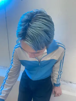 ショート カラー メンズ スパイラルパーマ 🌐hina⭐️のヘアスタイル