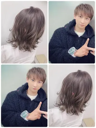 ミディアム カラー ヘアアレンジ 外苑前NO.1艶髪 透明感カラーのヘアスタイル